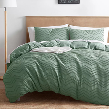 King Duvet/Tufted Slip Cover Chevron - Green