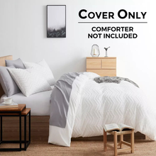 King Duvet/Tufted Chevron Slip Cover - White