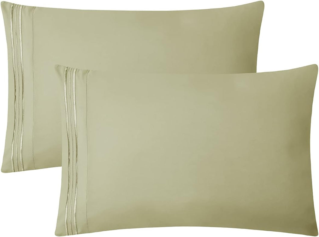 Pillowcase Bedding - Sage 2PACK