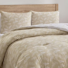 BOTANICAL COMFORTER SET-Queen-Oatmeal