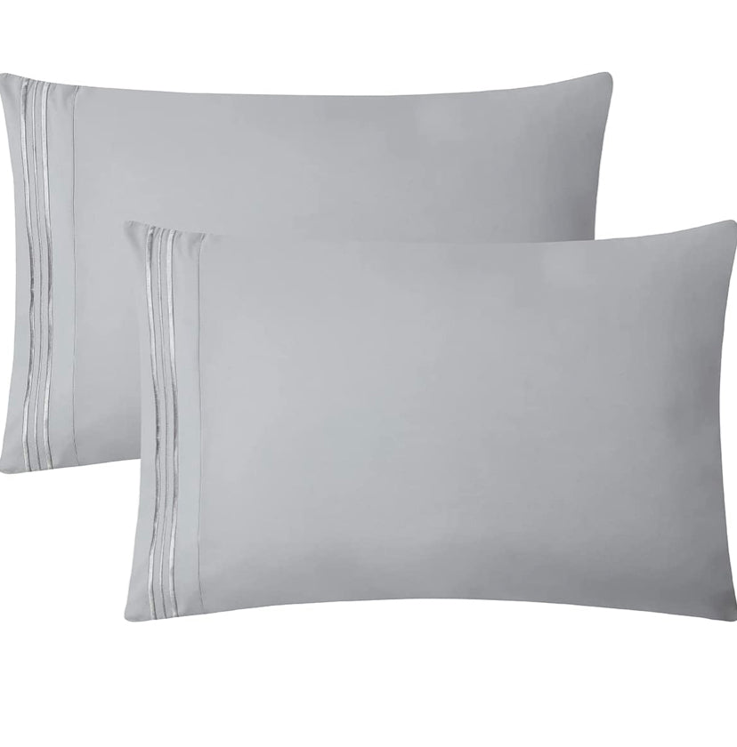 Pillow Cases Bedding - Silver 2PACK